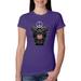 Freedom Rock Guitar Peace Eagle Womens Americana / American Pride Slim Fit Junior Tee, Purple Rush, 2XL