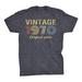 50Th Birthday Gift T-Shirt - Retro Birthday - Vintage 1970 Original Parts - 001-Dk. Heather-Lg