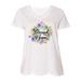 Inktastic Blessed Nana with Pastel Tulips Adult Women's Plus Size V-Neck Female White 1X