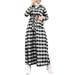 ZANZEA Women Vintage Kaftan Plaid Casual Dress loose Full Sleeve Maxi Long Holiday Shirt Dress