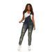 Cover Girl Denim Overall Jeans for Women Bib Strap Skinny Fit Plus Size 22W Distressed Dark Wash
