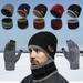 IPOW Winter Beanie Hat Scarf Set Warm Knit Hat Thick Knit Skull Cap for Men Women (Gray)