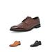 Bruno Marc Mens Genuine Leather Oxfords Shoes For Men Slip-on Formal Business Dress Oxford Shoes WASHINGTON-2 DARK/BROWN Size 8