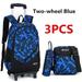''Back to School'' 3PCS Kids Boy Students Trolley Backpack School Bag Satchel With Wheels Removable