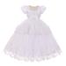 Rain Kids Little Girls White Bow Rhinestone Pearl Bolero Flower Girl Dress