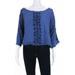 Pre-ownedTextile Elizabeth and James Womens Cotton Embroidered Stitch Top Blue Size XS