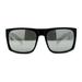 Mens Classic Large Mirror Lens Sport Horn Rim Sunglasses Black Silver Mirror