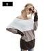 Women Knitted Sweater Off Shoulder Pullover Sweater Knit Jumper