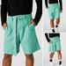 INCERUN Men's Summer Striped Short Pants Casual Knee Pants Bermuda Shorts Trousers