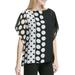 Calvin Klein Womens Black Short Sleeve Dot Print Chiffon Pincho Blouse XS