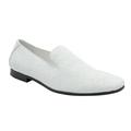 Men Smoking Slipper Metallic Sparkling Glitter Tuxedo Slip on Dress Shoes Loafers White 13