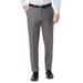 Mens Haggar Premium Comfort Flex-Waist Slim-Fit Stretch Flat-Front Dress Pants Gray