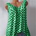 Mojoyce Sleeveless Polka Dot Vest Tops Casual Loose V-neck Women Tank (Green S)