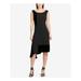 DKNY Womens Black Sleeveless Jewel Neck Knee Length Sheath Wear To Work Dress Size 10