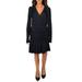 Bailey 44 Womens Solid Leonora Ruched Faux-Wrap Wrap Dress