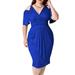 Colisha Womens Plus Size Elegant Ruffle Sleeve Bodycon Pencil Dress Summer Vacation Dress Cocktail Party Knee Length Dress