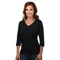 Tri-Mountain Women's Cotton Interlock 3/4 Sleeve V-Neck Knit.