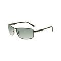 Ray-Ban Men's Polarized RB3498-006/81-61 Black Rectangle Sunglasses