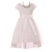 Just Kids Little Girls White Necklace Lace Tulle Hi-Low Flower Girl Dress