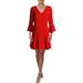 Julie Brown Womens Mermaid Bell Sleeves V-Neck Cocktail Dress