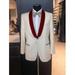 Mens Ivory Maroon Shawl Lapel One Button Cheap Priced Designer Fashion Dress Casual Blazer On Sale Blazer