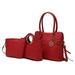 MKF Collection Allura 3 PC Womenâ€™s Fashion Handbag Set Woven Tote Shoulder Bag with Clutch and Makeup Bag by Mia K.