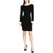 Tommy Hilfiger Womens Peplum Sleeve Button-Detail Sweaterdress