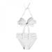 Sales Promotion!Beach Swimsuit Bikini Summer Hot Selling Steel Plate Gathered Swimwear Sexy Solid Color Backless Bow Tie Strap Split Swimsuit White XL