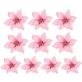 Winnereco 10pcs Xmas Flowers Decor Festival Wreath Glitter Hanging Pendant (Pink)