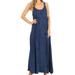 Sakkas Zuri Women's Tank Casual Maxi Stonewashed Long Boho Dress Loose Plain Basic - Navy - 1X/2X