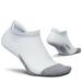 Feetures Unisex Elite Max Cushion No Show Tab Sock Block (Medium, White)