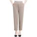 Egmy Women Solid Pocket High Waist Trousers Bottom Casual Thin Pants