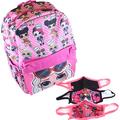 LOL Surprise 16 Inch Backpack with Goodies Bundle Allover Print Pink LOL Backpacks for Girls LOL Remix