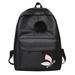 Chinatera Simple Women Girls Canvas Backpacks Travel Shoulder School Handbags (Black)