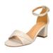 DREAM PAIRS Women's Fashion Duchess Ankle Strap Sandals Block Heeled Sandals DUCHESS_03 NUDE Size 9.5