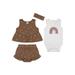 Petit Lem Baby Girl 4 Piece Short Set - Brown