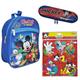 Mickey Mouse Boys Mini 10" Backpack, Pencil Case & Stickers