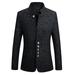 SNEDIY Men's Stand Collar Suit Korean Ultra-slim Single Row Jacket Coat Outwear Single-breasted British Gentleman