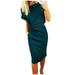 Women' s Fashion Cool Solid Color Casual Formol Party Short Sleeve Elegant Dress
