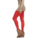 LMB Lush Moda Full Length Footless Tights Leggings for Women, Variety of Colors, One Size fits Most (XS -XL) - Fire Red