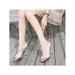 Snug Womens Heels Mules Slip Ons Square Open Toe Sandals Dress Backless Stiletto High Heel Slippers Slides