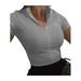 Colisha Zipper Crop Shirt Tops For Women Slim Fit Trendy Blouse Tops Party Club Crop Tops Deep V-Neck Shirts Tops Ladies Crop Pullover Tops