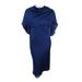 Fame and Partners Women's Petti-Length Crisscross Lace-Up Back Dress (18, Navy)