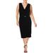 RALPH LAUREN Womens Black Jersey Sleeveless V Neck Above The Knee Cocktail Dress Size 14