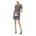 MICHAEL KORS Womens Black Sequined Patterned Short Sleeve Jewel Neck Short Shift Evening Dress Size XL