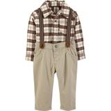 Carter's Baby Boys' 3-Piece Dress Me Up Set, Brown, 3 Months