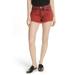 We The Free By Free People Sun Break Embellished Cutoff Shorts Red