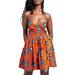 Womens Summer Boho Ethnic Floral Swing Sundress Beach Party Cocktail Mini Dress