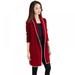 Women's Lapel Casual Plus Velvet Jacket Long Sleeve Cardigan Warm Fleece Coat Female Outerwear