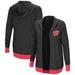 Wisconsin Badgers Colosseum Women's Plus Size Steeplechase Open Hooded Tri-Blend Cardigan - Charcoal